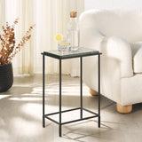 Safavieh Ferguson Cast Glass Accent Table Black / Clear 14 IN W x 10 IN D x 21 IN H