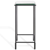 Safavieh Ferguson Cast Glass Accent Table Black / Clear 14 IN W x 10 IN D x 21 IN H