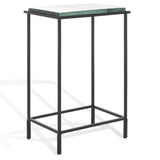 Safavieh Ferguson Cast Glass Accent Table Black / Clear 14 IN W x 10 IN D x 21 IN H