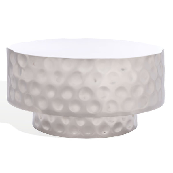 Safavieh JANALEE Hammered Steel Coffee Table – Modern Chrome Finish, Durable Design for Stylish Living Rooms SFV7913A