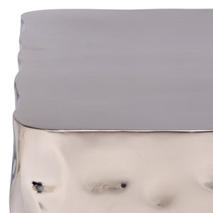 Safavieh Janalee Hammered Steel Square Coffee Table – Modern Centerpiece With Exquisite Texture And Style Chrome Hammered Stainless Steel ,Metal Sfv7914a