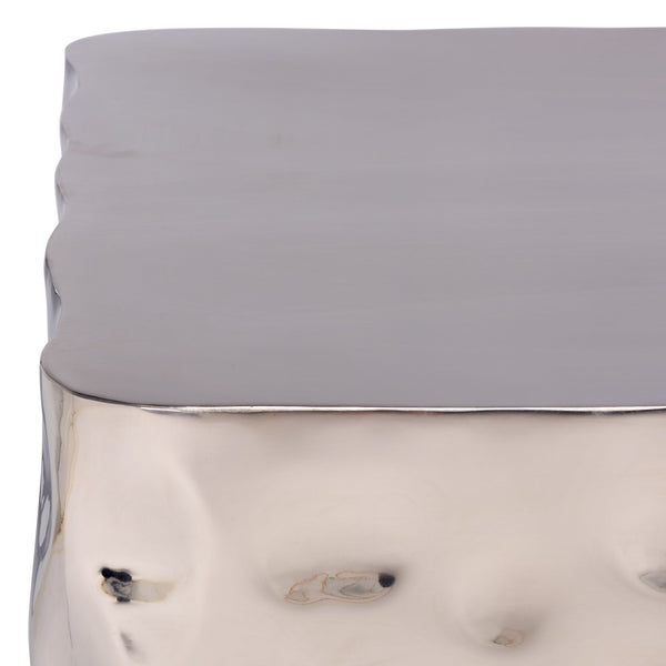 Safavieh Janalee Hammered Steel Square Coffee Table – Modern Centerpiece With Exquisite Texture And Style Chrome Hammered Stainless Steel ,Metal Sfv7914a