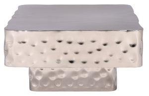 Safavieh Janalee Hammered Steel Square Coffee Table – Modern Centerpiece With Exquisite Texture And Style Chrome Hammered Stainless Steel ,Metal Sfv7914a