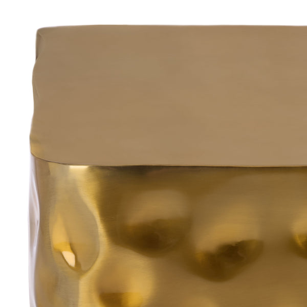 Safavieh Janalee Hammered Steel Square Coffee Table – Modern Centerpiece With Exquisite Texture And Style Brass Hammered Stainless Steel ,Metal Sfv7914b