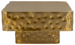 Safavieh Janalee Hammered Steel Square Coffee Table – Modern Centerpiece With Exquisite Texture And Style Brass Hammered Stainless Steel ,Metal Sfv7914b