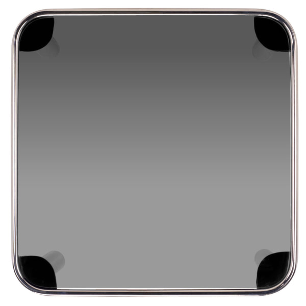 Safavieh Elizanette Stainless Steel Square Coffee Table - Sleek Chrome & Black Design For Modern Living Spaces Chrome ,Black Metal ,Tempered Glass Sfv7915a