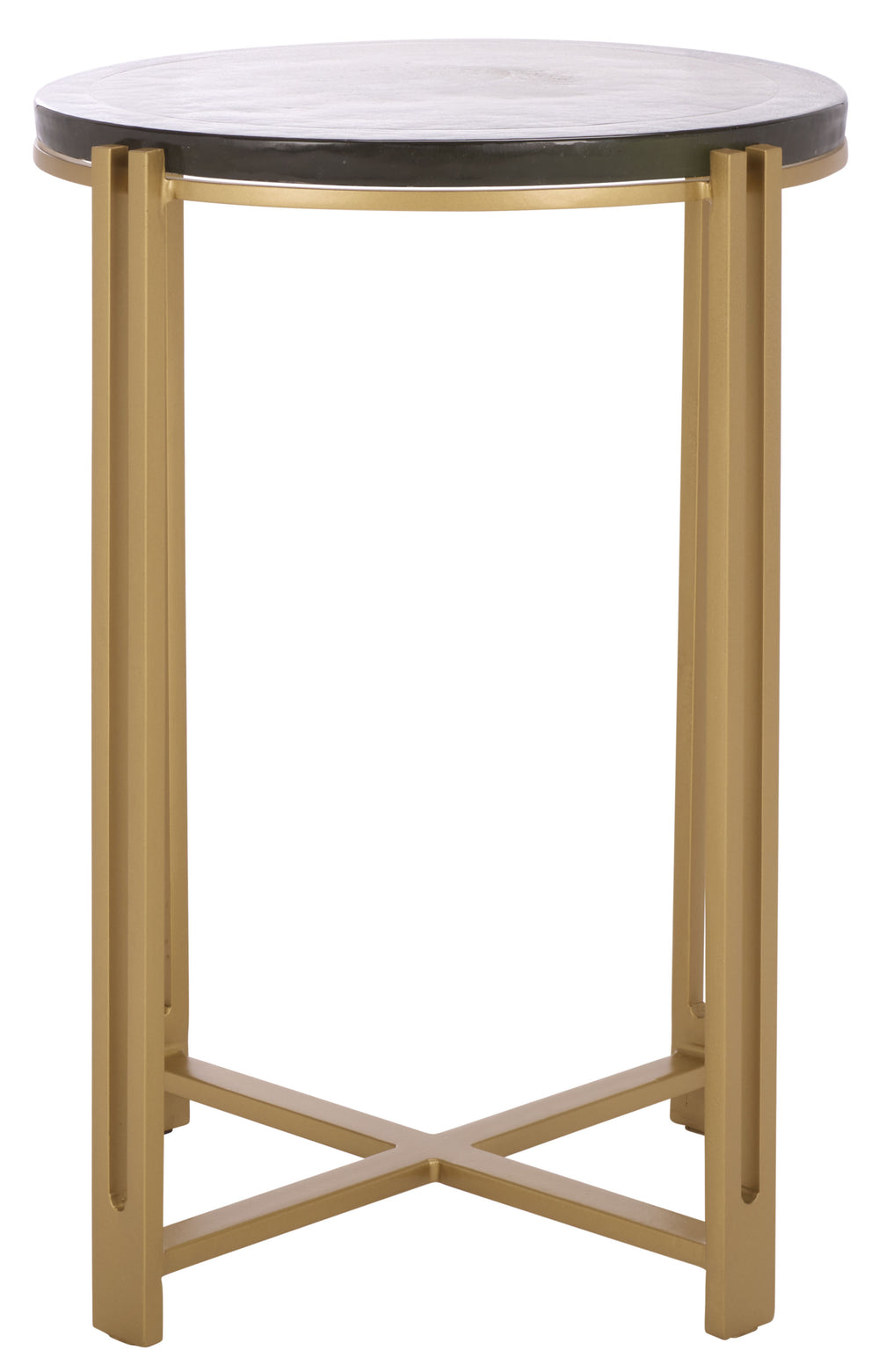 Safavieh Levitt Cast Glass Top Accent Table - Elegant Brass Finish & Unique Design For Sophisticated Decor Brass ,Clear Metal ,Cast Glass Sfv7916a