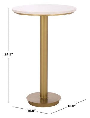 Safavieh Branxton Marble Top Accent Table - Elegant Brass & White Design For Stylish Home Decor & Versatility Brass ,White Metal ,Marble Sfv7917a