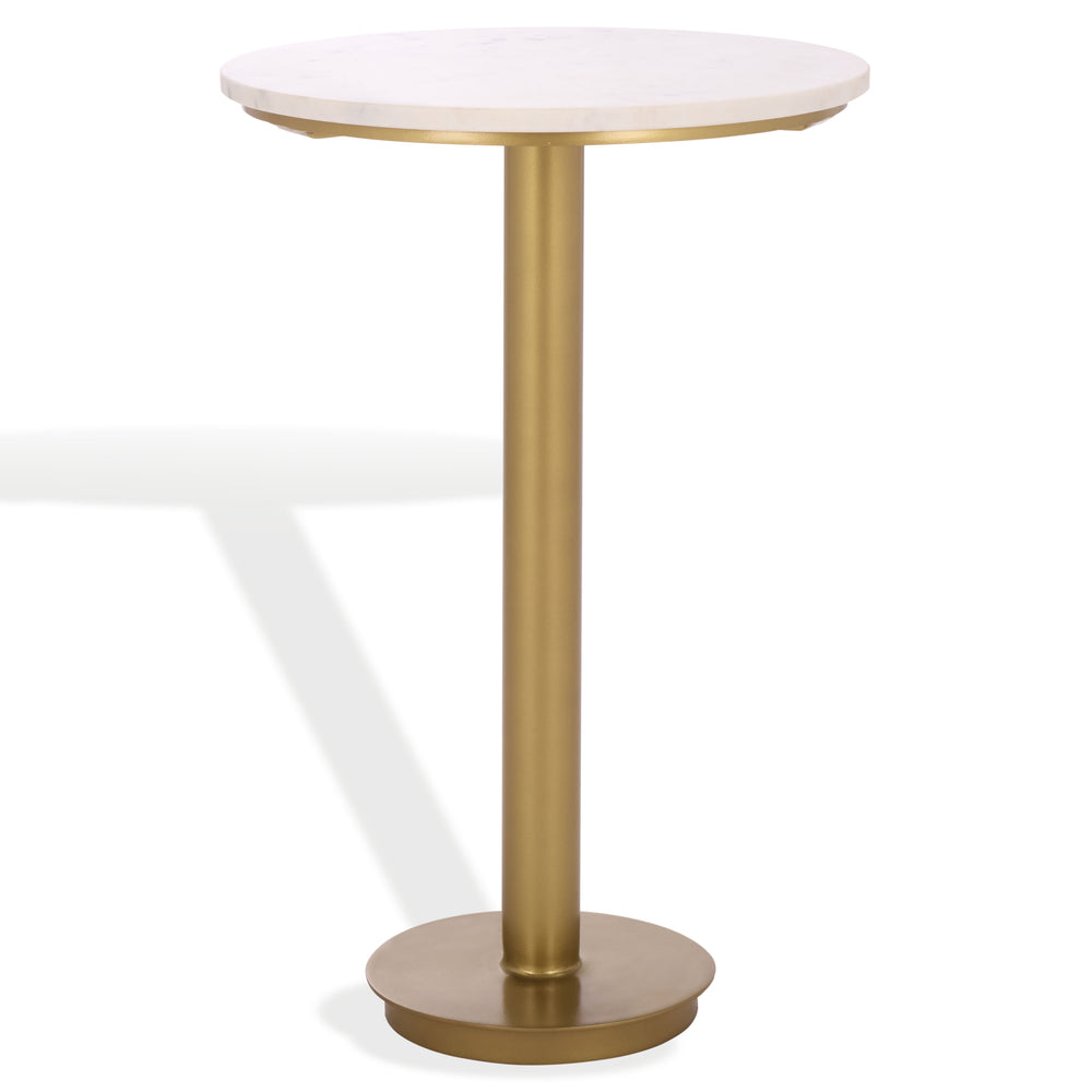 Safavieh Branxton Marble Top Accent Table - Elegant Brass & White Design For Stylish Home Decor & Versatility Brass ,White Metal ,Marble Sfv7917a