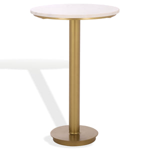 Safavieh Branxton Marble Top Accent Table - Elegant Brass & White Design For Stylish Home Decor & Versatility Brass ,White Metal ,Marble Sfv7917a