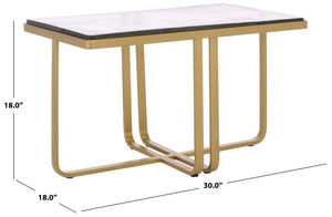 Safavieh Dominic Cast Glass Top Coffee Table - Elegant Brass & Stainless Steel Design For Modern Interiors Brass ,Clear Metal ,Cast Glass Sfv7918a-2bx
