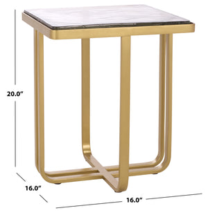 Safavieh Dominic Cast Glass Top Accent Table – Chic Brass & Clear Design For Modern Living Room Elegance Brass ,Clear Metal ,Cast Glass Sfv7919a