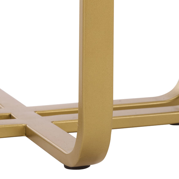 Safavieh Dominic Cast Glass Top Accent Table – Chic Brass & Clear Design For Modern Living Room Elegance Brass ,Clear Metal ,Cast Glass Sfv7919a