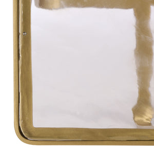 Safavieh Dominic Cast Glass Top Accent Table – Chic Brass & Clear Design For Modern Living Room Elegance Brass ,Clear Metal ,Cast Glass Sfv7919a