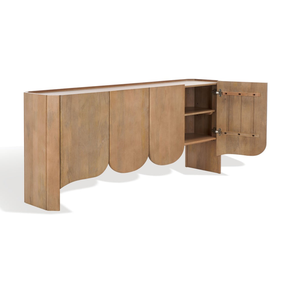 Safavieh HOWIE 4 Door Wood Sideboard – Elegant Mango Wood Storage Solution for Dining & Living Spaces SFV8300A