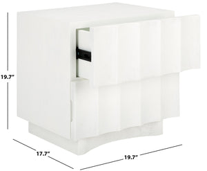 Safavieh Woodworth 2-drawer Cement Nightstand In White - Modern Elegance For Your Bedroom Decor And Storage White Cement ,Manufactured Wood Sfv8301a