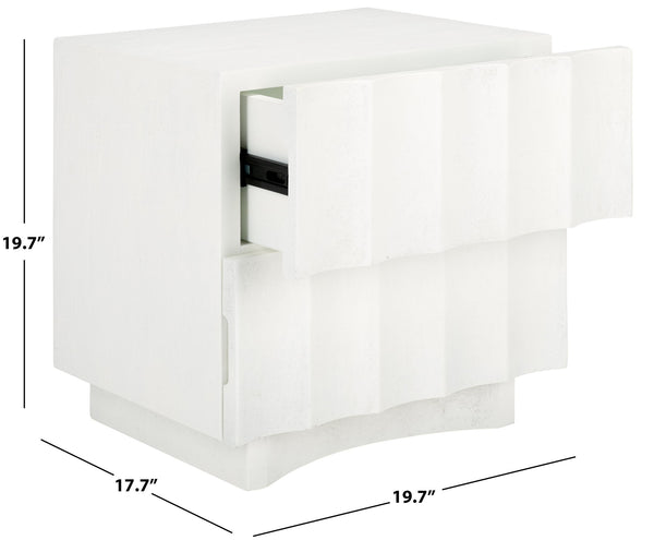 Safavieh Woodworth 2-drawer Cement Nightstand In White - Modern Elegance For Your Bedroom Decor And Storage White Cement ,Manufactured Wood Sfv8301a