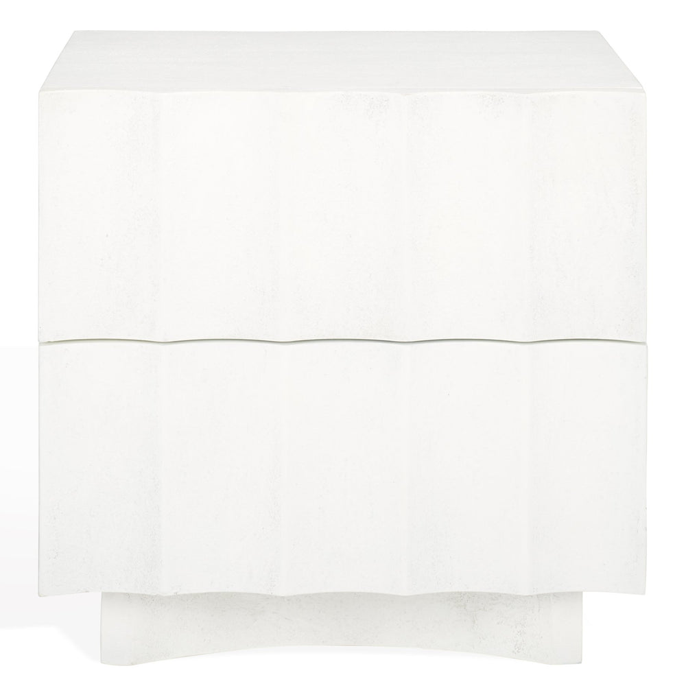 Safavieh Woodworth 2-drawer Cement Nightstand In White - Modern Elegance For Your Bedroom Decor And Storage White Cement ,Manufactured Wood Sfv8301a
