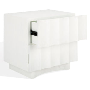 Safavieh Woodworth 2-drawer Cement Nightstand In White - Modern Elegance For Your Bedroom Decor And Storage White Cement ,Manufactured Wood Sfv8301a