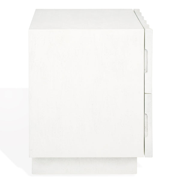 Safavieh Woodworth 2-drawer Cement Nightstand In White - Modern Elegance For Your Bedroom Decor And Storage White Cement ,Manufactured Wood Sfv8301a