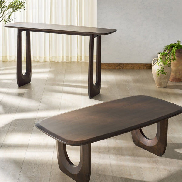 Safavieh CASSIETTE Wood Coffee Table - Elegant Walnut Finish, Durable Mango Wood, Perfect for Any Living Space SFV8303A