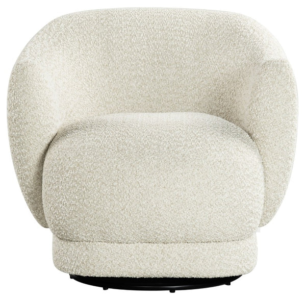 Safavieh Octavio Barrel Swivel Accent Chair Upholstered Fabric Seat for Living Room Comfort Beige SFV8800A