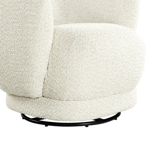 Safavieh Octavio Barrel Swivel Accent Chair Upholstered Fabric Seat for Living Room Comfort Beige SFV8800A