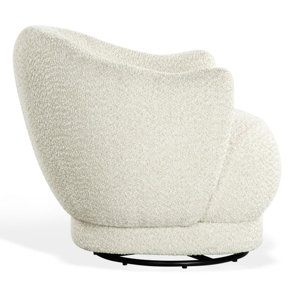 Safavieh Octavio Barrel Swivel Accent Chair Upholstered Fabric Seat for Living Room Comfort Beige SFV8800A