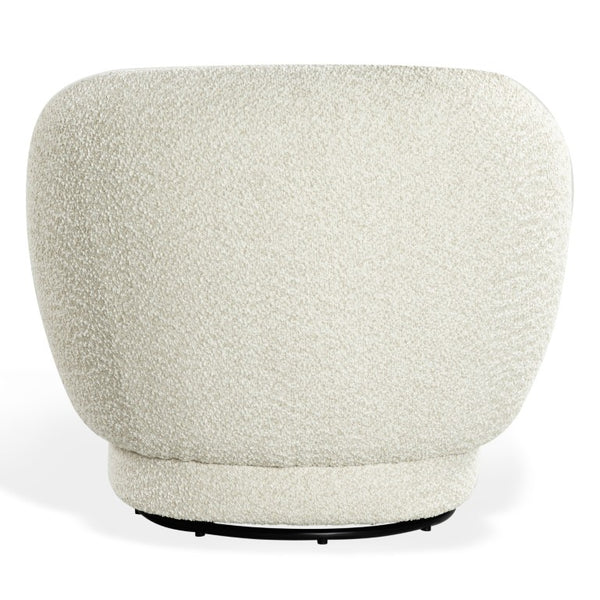 Safavieh Octavio Barrel Swivel Accent Chair Upholstered Fabric Seat for Living Room Comfort Beige SFV8800A