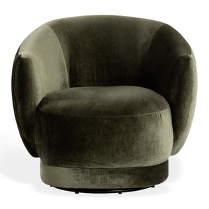 Safavieh Octavio Barrel Swivel Accent Chair Upholstered Fabric Seat for Living Room Comfort Olive Green SFV8800B