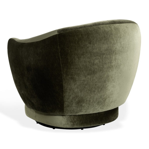 Safavieh Octavio Barrel Swivel Accent Chair Upholstered Fabric Seat for Living Room Comfort Olive Green SFV8800B