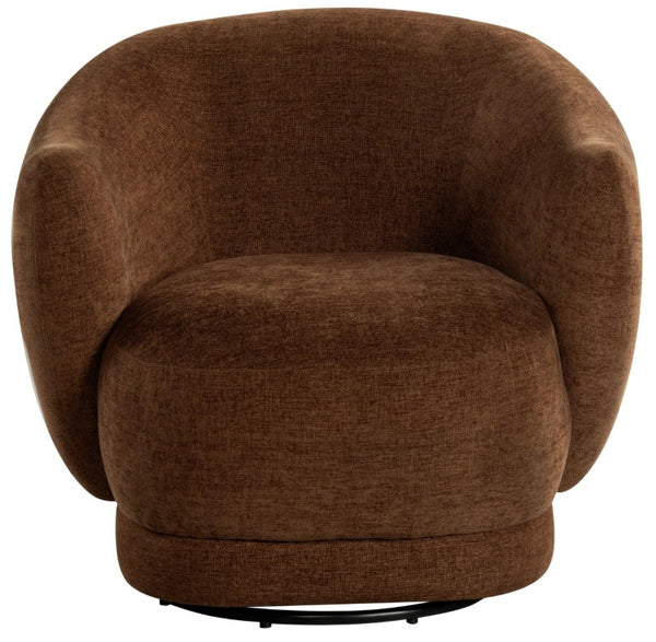 Safavieh Octavio Barrel Swivel Accent Chair Upholstered Fabric Seat for Living Room Comfort Dark Rust SFV8800C