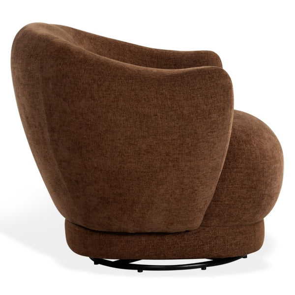 Safavieh Octavio Barrel Swivel Accent Chair Upholstered Fabric Seat for Living Room Comfort Dark Rust SFV8800C