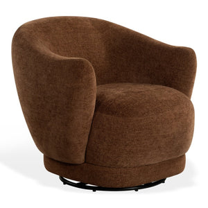 Safavieh Octavio Barrel Swivel Accent Chair Upholstered Fabric Seat for Living Room Comfort Dark Rust SFV8800C