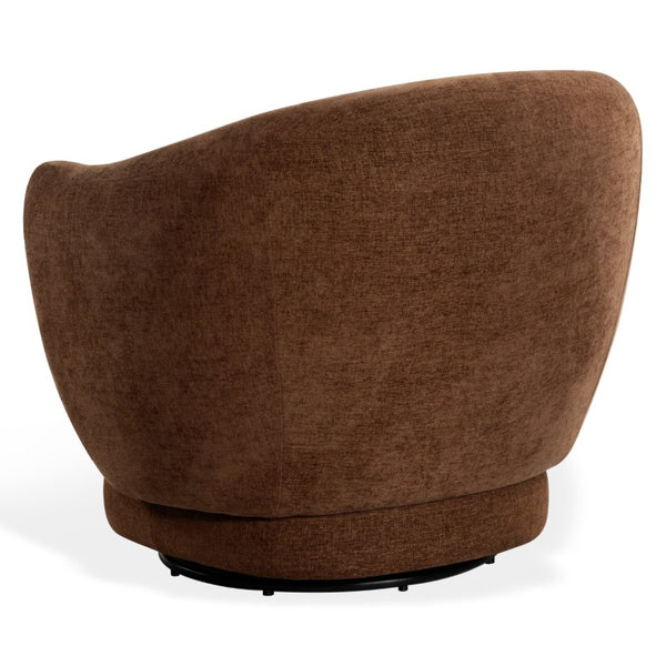 Safavieh Octavio Barrel Swivel Accent Chair Upholstered Fabric Seat for Living Room Comfort Dark Rust SFV8800C