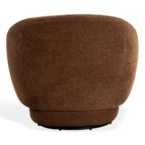 Safavieh Octavio Barrel Swivel Accent Chair Upholstered Fabric Seat for Living Room Comfort Dark Rust SFV8800C