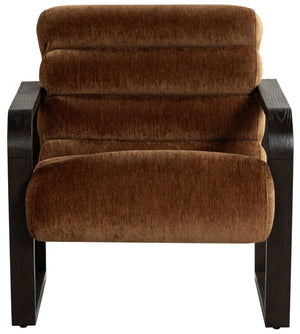 Safavieh Kellibeth Velvet Accent Lounge Chair with Dark Walnut Legs for Living Rooms Orange SFV8802A