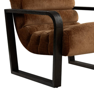 Safavieh Kellibeth Velvet Accent Lounge Chair with Dark Walnut Legs for Living Rooms Orange SFV8802A