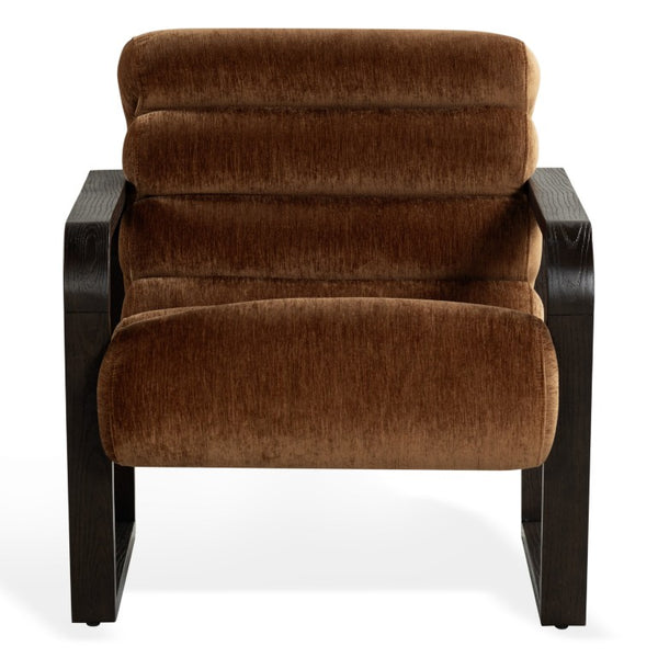 Safavieh Kellibeth Velvet Accent Lounge Chair with Dark Walnut Legs for Living Rooms Orange SFV8802A