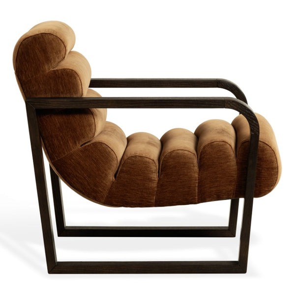Safavieh Kellibeth Velvet Accent Lounge Chair with Dark Walnut Legs for Living Rooms Orange SFV8802A