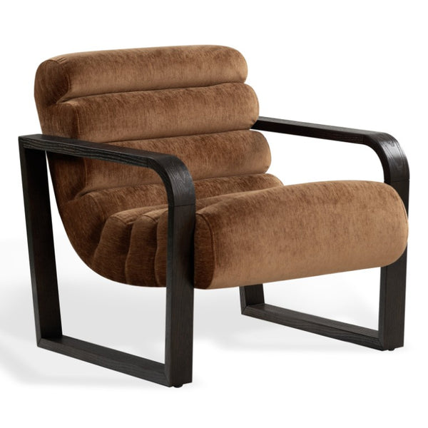 Safavieh Kellibeth Velvet Accent Lounge Chair with Dark Walnut Legs for Living Rooms Orange SFV8802A