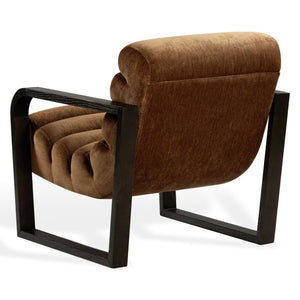Safavieh Kellibeth Velvet Accent Lounge Chair with Dark Walnut Legs for Living Rooms Orange SFV8802A