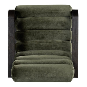 Safavieh Kellibeth Velvet Accent Lounge Chair with Dark Walnut Legs for Living Rooms Green SFV8802B