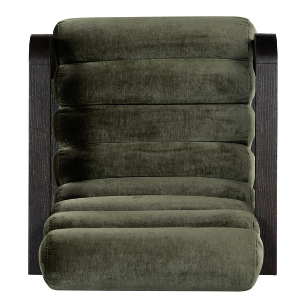 Safavieh Kellibeth Velvet Accent Lounge Chair with Dark Walnut Legs for Living Rooms Green SFV8802B