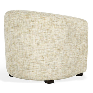 Safavieh Latisha Barrel Back Accent Chair Curved Fabric Seat with Walnut Legs for Living Room Beige SFV8803A