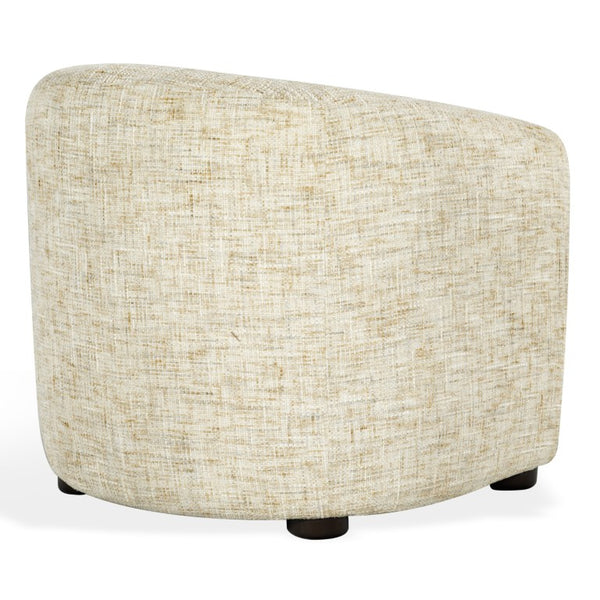Safavieh Latisha Barrel Back Accent Chair Curved Fabric Seat with Walnut Legs for Living Room Beige SFV8803A