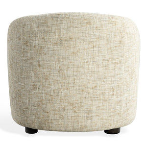 Safavieh Latisha Barrel Back Accent Chair Curved Fabric Seat with Walnut Legs for Living Room Beige SFV8803A