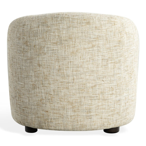 Safavieh Latisha Barrel Back Accent Chair Curved Fabric Seat with Walnut Legs for Living Room Beige SFV8803A