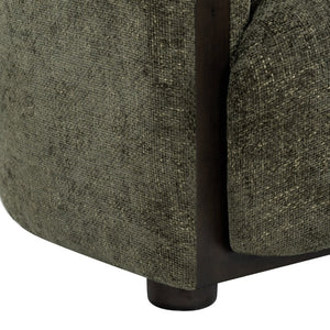 Safavieh Latisha Barrel Back Accent Chair Curved Fabric Seat with Walnut Legs for Living Room Green SFV8803B