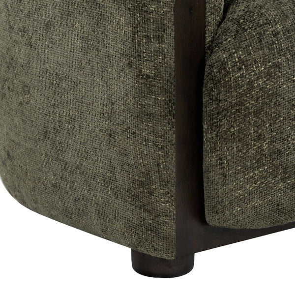Safavieh Latisha Barrel Back Accent Chair Curved Fabric Seat with Walnut Legs for Living Room Green SFV8803B